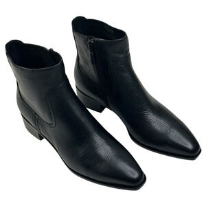 COLE HAAN Naia Black Leather Ankle Boots Womens Size 8.5B Side Zip New $200 A